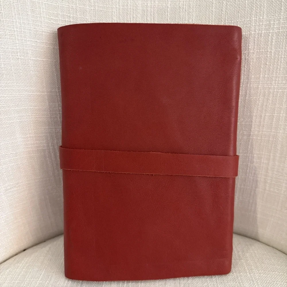9x5 Inch sketchbook Leather blank page diary Leather diary for travel Leaf Print